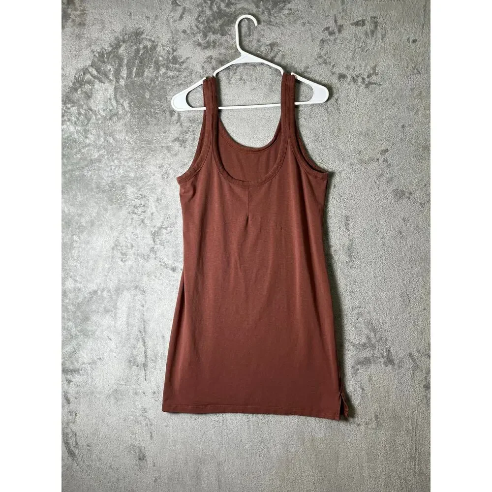 lululemon classic fit cotton blend scoop dress Classic-Fit Ancient Copper Size 10 Sleeveless samana brown check dress
